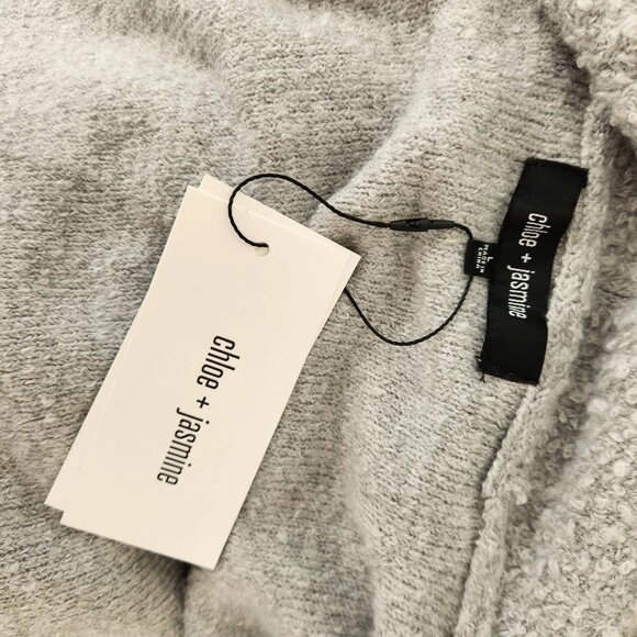 CHLOE + JASMINE Women’s Open Gray Cardigan Size L NWT - Picture 4 of 4